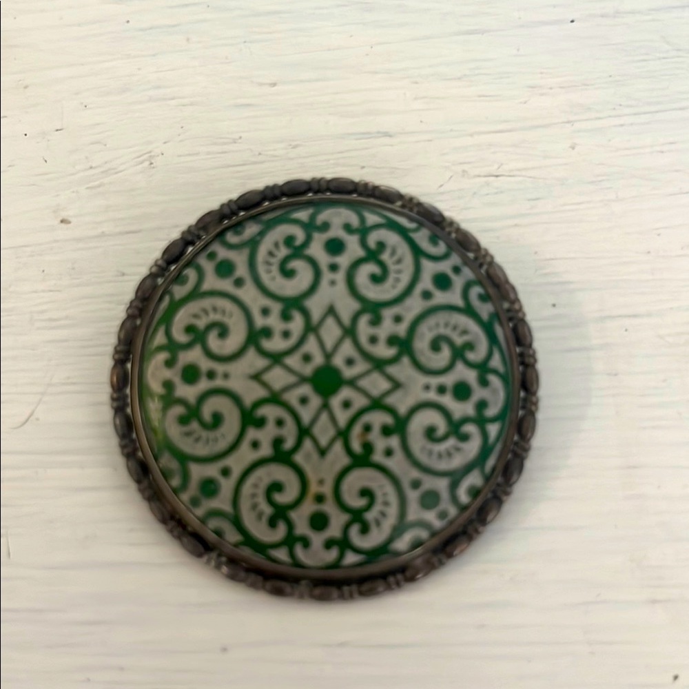Vintage Rosenthal pin green and grey